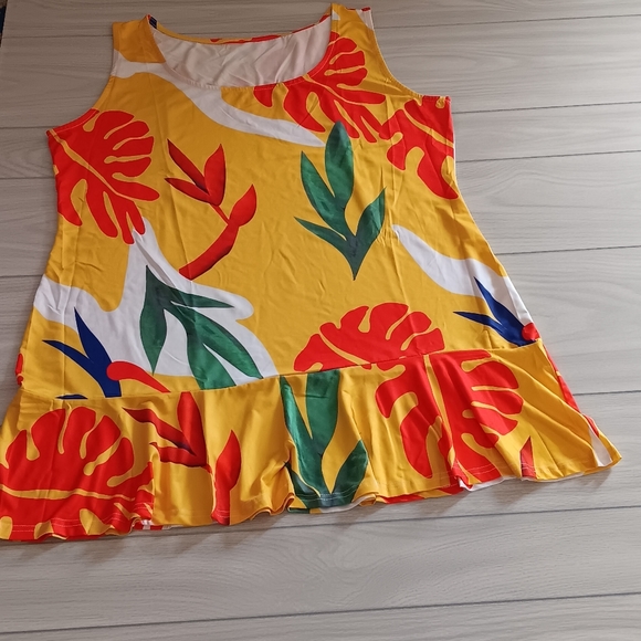 Women Fashion Graphic Printed Plus Size Ruffled Dress - Picture 3 of 12